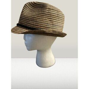 MINT by Goorin Fedora Hat Woven Paper Straw Beige Size Small